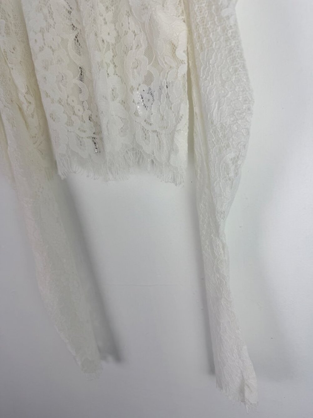 NWOT Naked Wardrobe The Statement Puff Sleeve Lace Crop Top Size Small S NEW - Picture 4 of 10